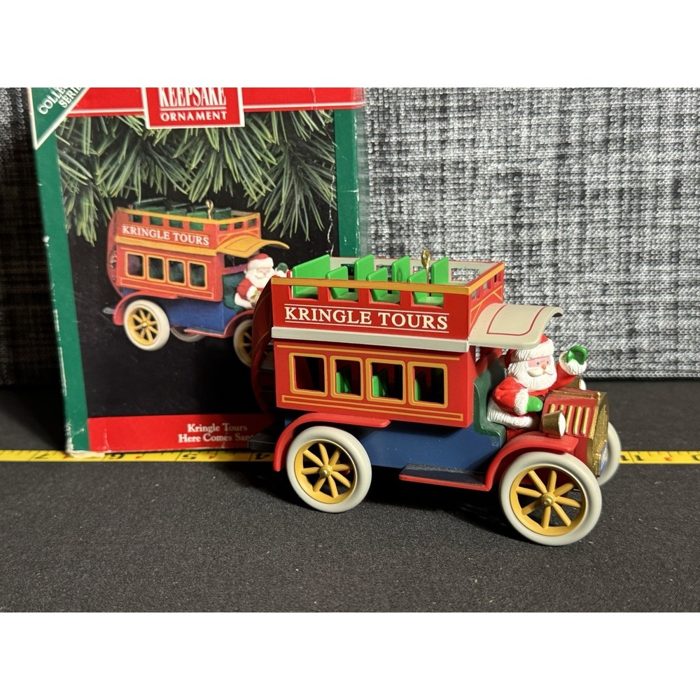 Hallmark Ornament "Kringle Tours Here Comes Santa" NIB Tag Dated 1992